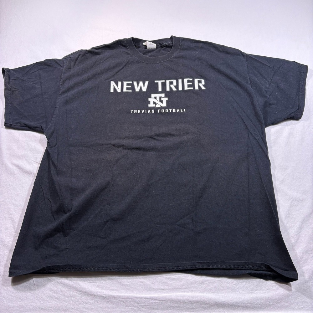 New Trier Trevian Football T Shirt Black Adult Size‎ 2XL Gildan Cotton